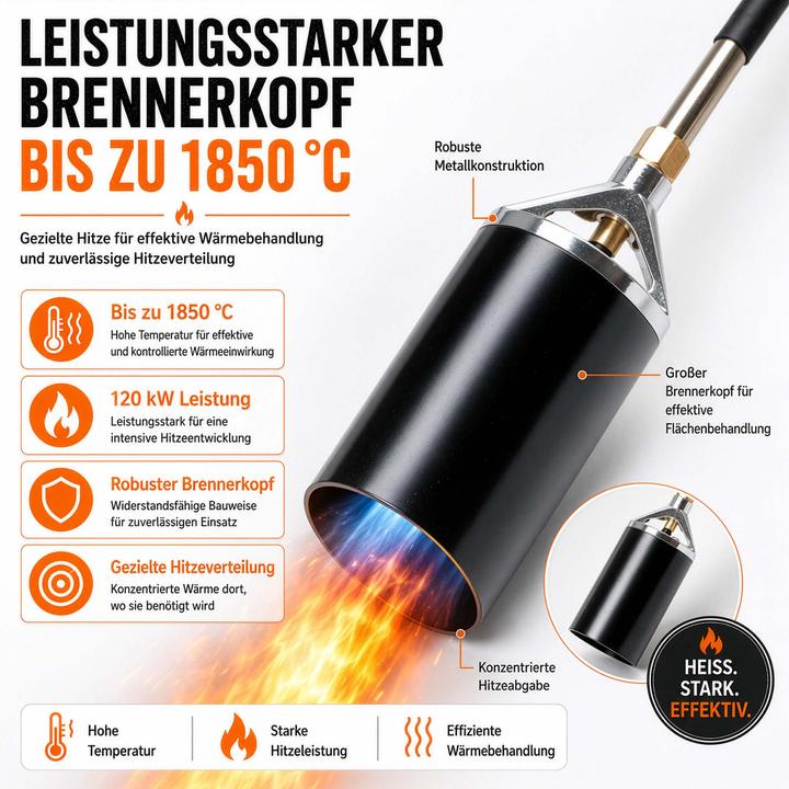 Produktbild Wiltec Unkrautbrenner Piezo Zünder bis 1850°C Abflammgerät Unkrautvernichter