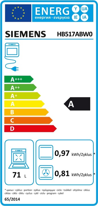 Energie-Label Siemens HB517ABW0