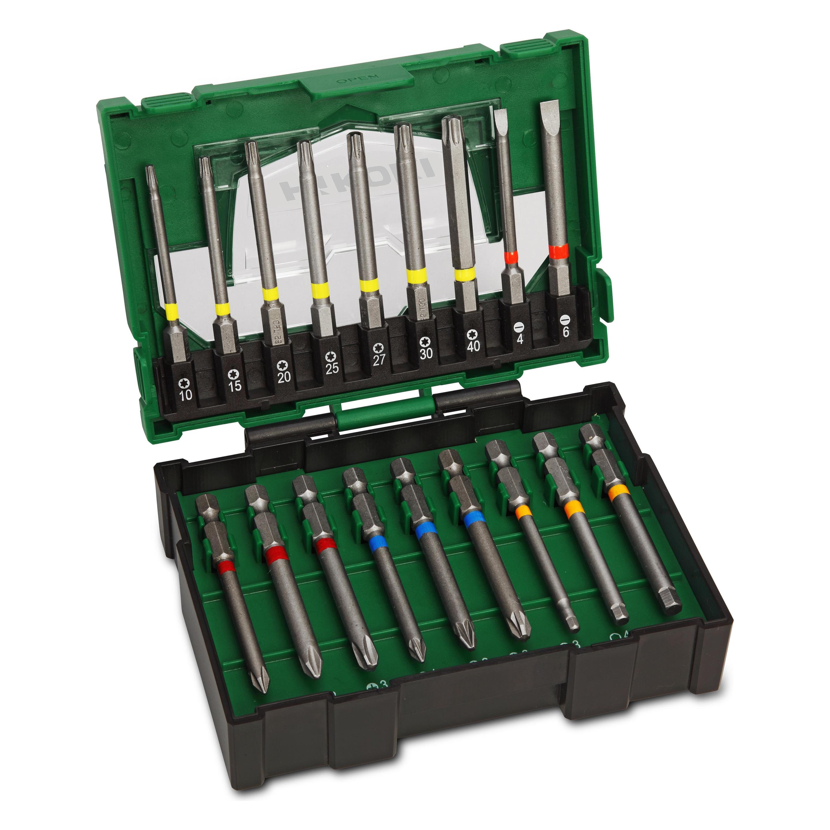 Hikoki, Bits, Bit Box 18 Stuks 75 Mm (Maxi) (Zeskantbus Tx)