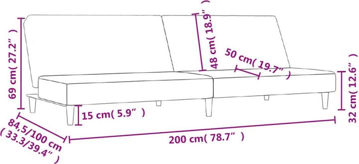 Produktbild vidaXL Schlafsofa (2-Sitzer)