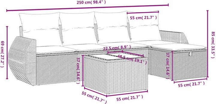 Produktbild vidaXL Garten Sofagarnitur