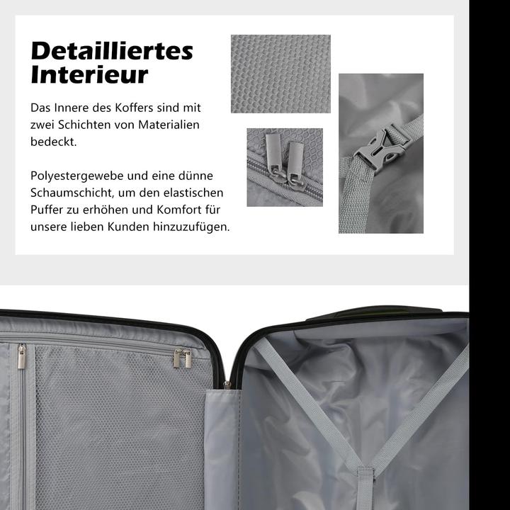 Actual product image Coolife Hartschalenkoffer mit TSA-Schloss und 4 Rollen (38 l)