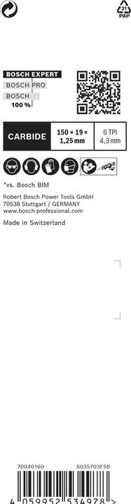 Produktbild Bosch Professional Zubehör EXPERT ‘Fiber Plaster’ S 641 HM Säbelsägeblatt, 1 Stück