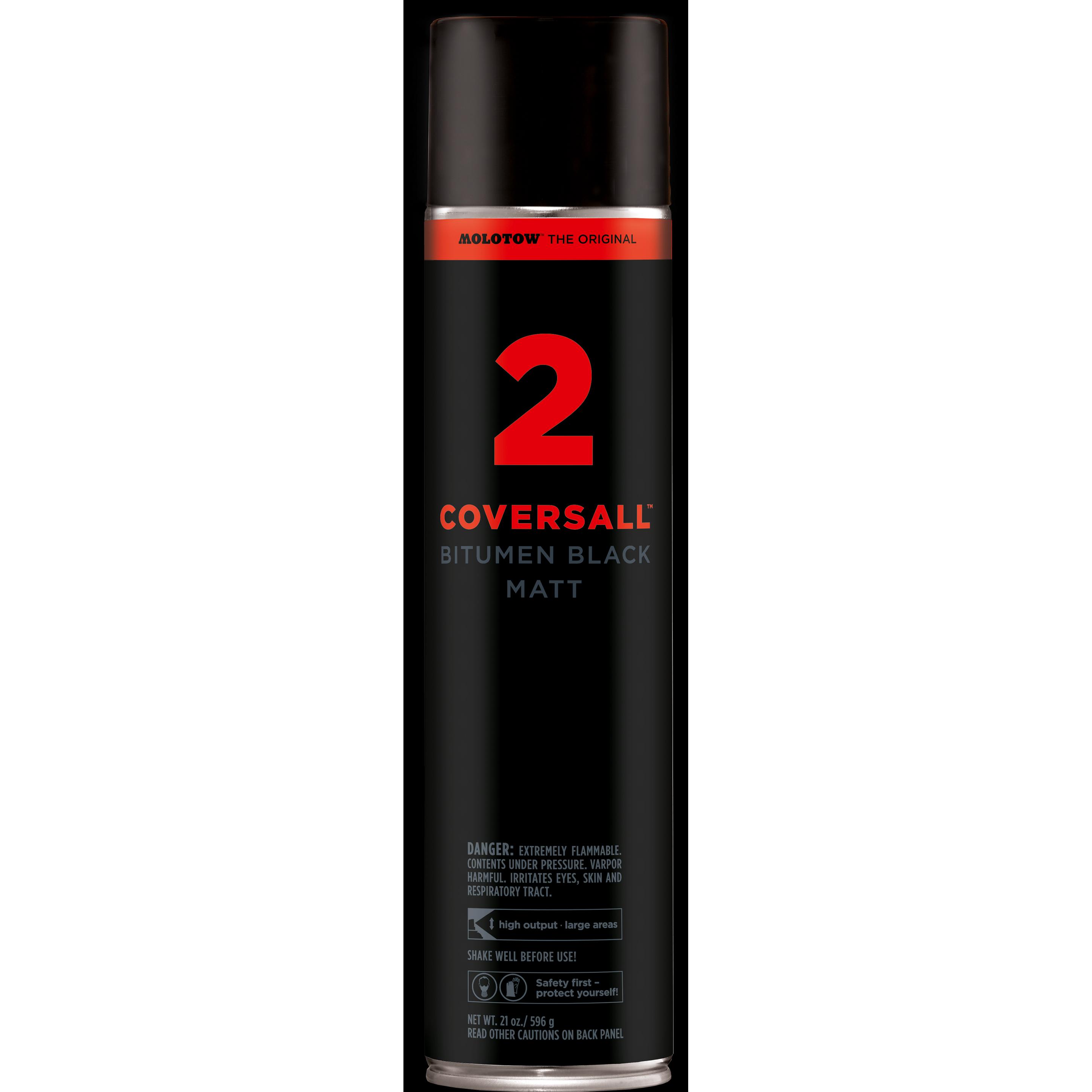 Molotow, Künstlerfarbe + Bastelfarbe, Spray Coversall 2 (Bitumen Black matt, 600 ml)