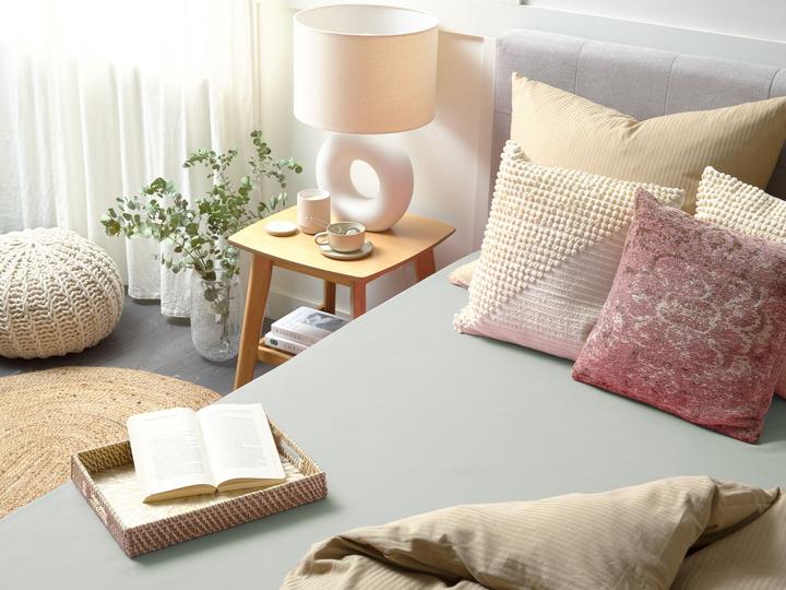 Produktbild Beliani Spannbettlaken Baumwolle hellgrün 200 x 200 cm JANBU (200 x 200 cm)