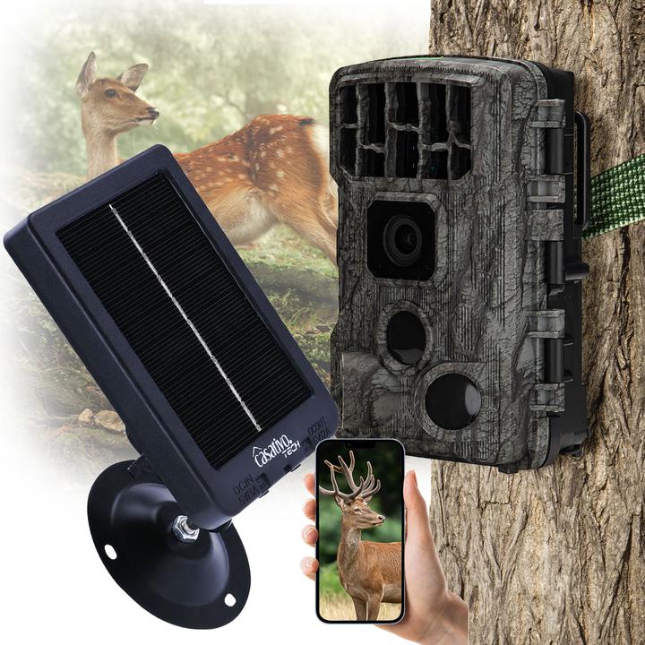 Produktbild Casativo 4K-UHD-Wildkamera, Nachtsicht,, WLAN, PIR, IP65, inkl. Akku-Solarpanel, 3000 mAh