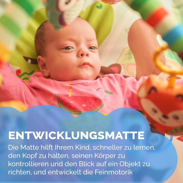 Produktbild Activity Board Spielmatte für Neugeborene - Interaktive Spielmatte mit Spielzeug