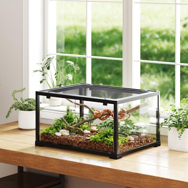 Actual product image PawHut Terrarium Glas, Kunststoff Schwarz