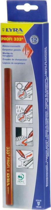 Magni LYRA L4332111, matita da falegname 333® ovale lunga 24 cm, matita dal design professionale, ideale (12x)