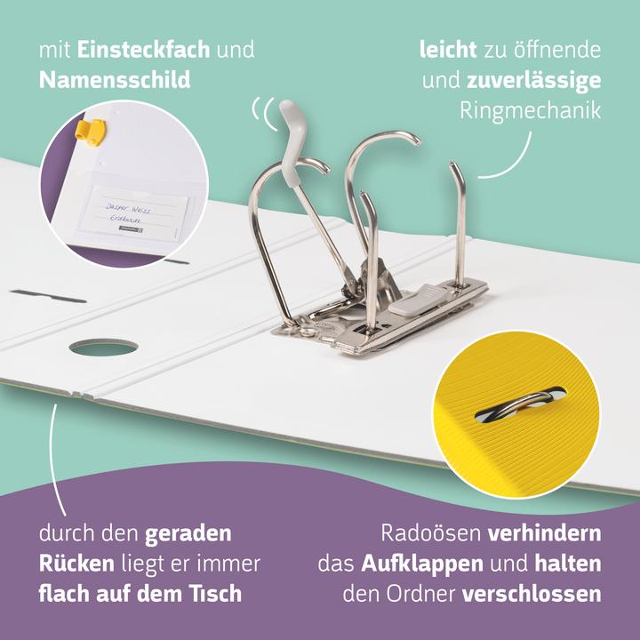 Produktbild Brunnen WAVE Ordner gelb Kunststoff 7,0 cm DIN A4 (A4, 70 mm, 1 Stk.)