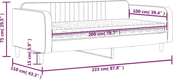 Produktbild vidaXL Tagesbett mit Matratze