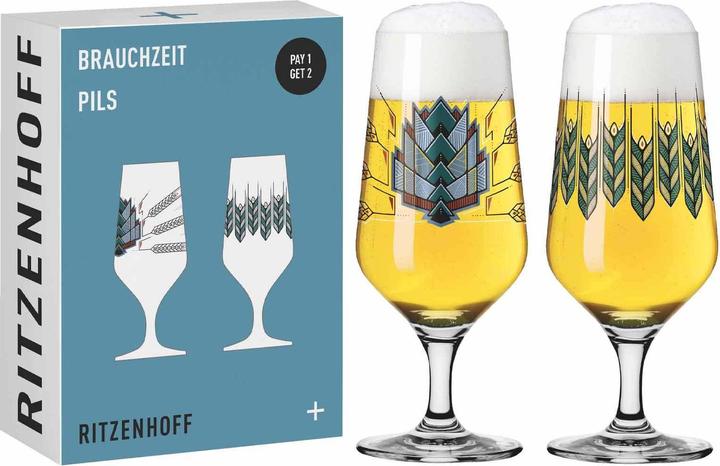 Actual product image Ritzenhoff Pilsgläser mit Motiv Brauchzeit (0.37 l, 2 x)