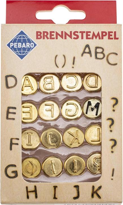 Produktbild Glorex Brennstempel Buchstaben A-L 16-teilig