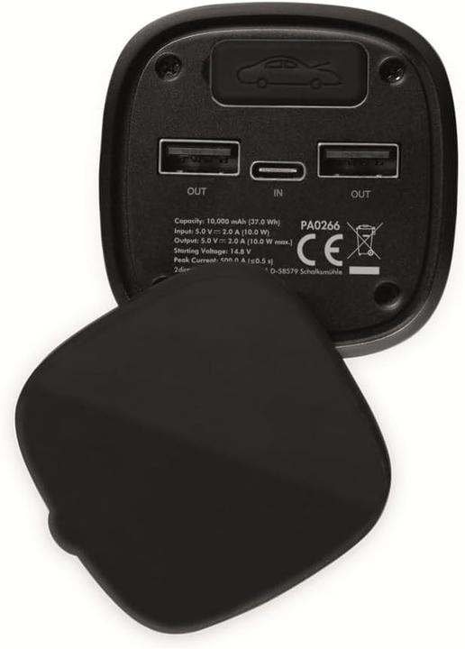 Produktbild LogiLink Powerbank 2xUSB-A,Auto-Starthilfe,metallgr (10000 mAh, 10 W, 37 Wh)