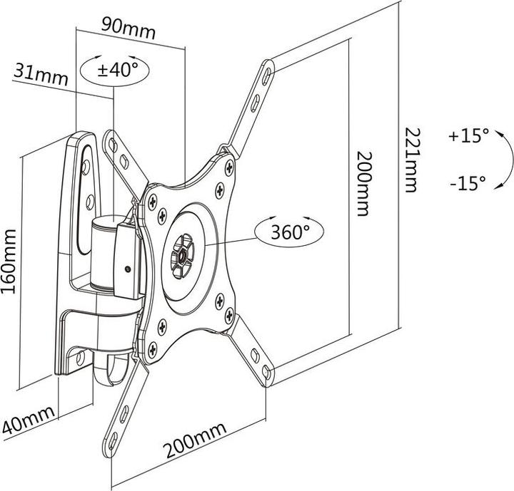 Actual product image Multibrackets M VESA flexible arm 360 (Wall, 32", 15 kg)