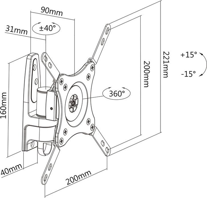 Produktbild Multibrackets M VESA Flexarm 360 (Wand, 32", 15 kg)