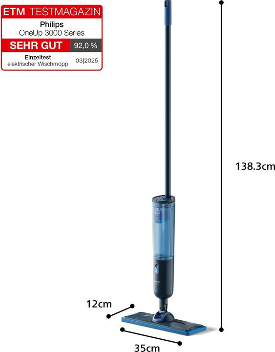 Productafbeelding Philips OneUp elektrische mop 3000-serie (Stofzuigen + dweilen)