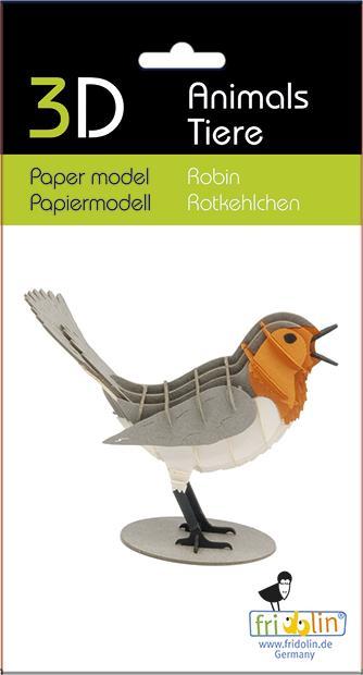 Image du produit Fridolin Modèle en papier 3-D rouge-gorge