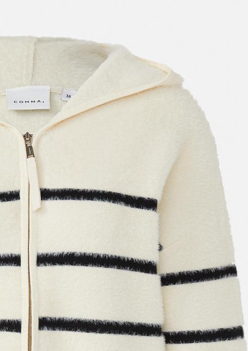 Produktbild Comma Strickjacke Kuscheliger Ringelcardigan mit Kapuze (40)