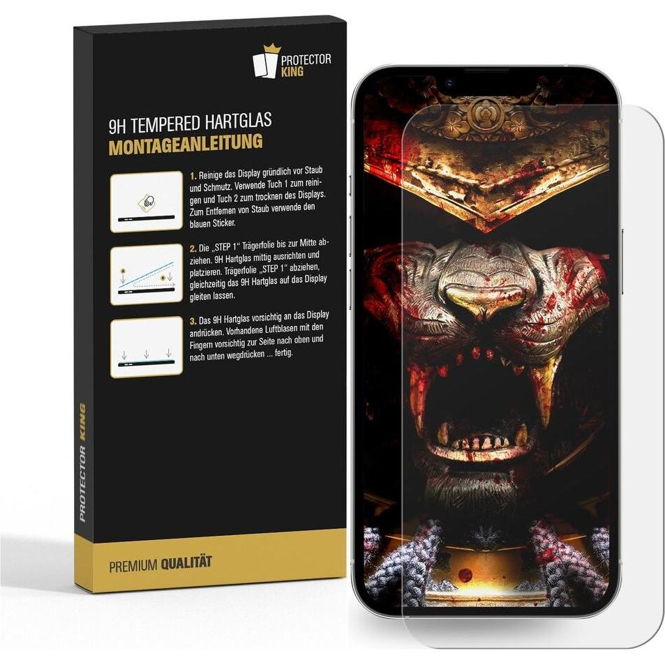 Thumbnail - Protectorking 3x echtes Tempered 9H Panzerhartglas 3D KLAR (3 Stück, Apple iPhone 13 Pro), Smartphone Schutzfolie, Trans...