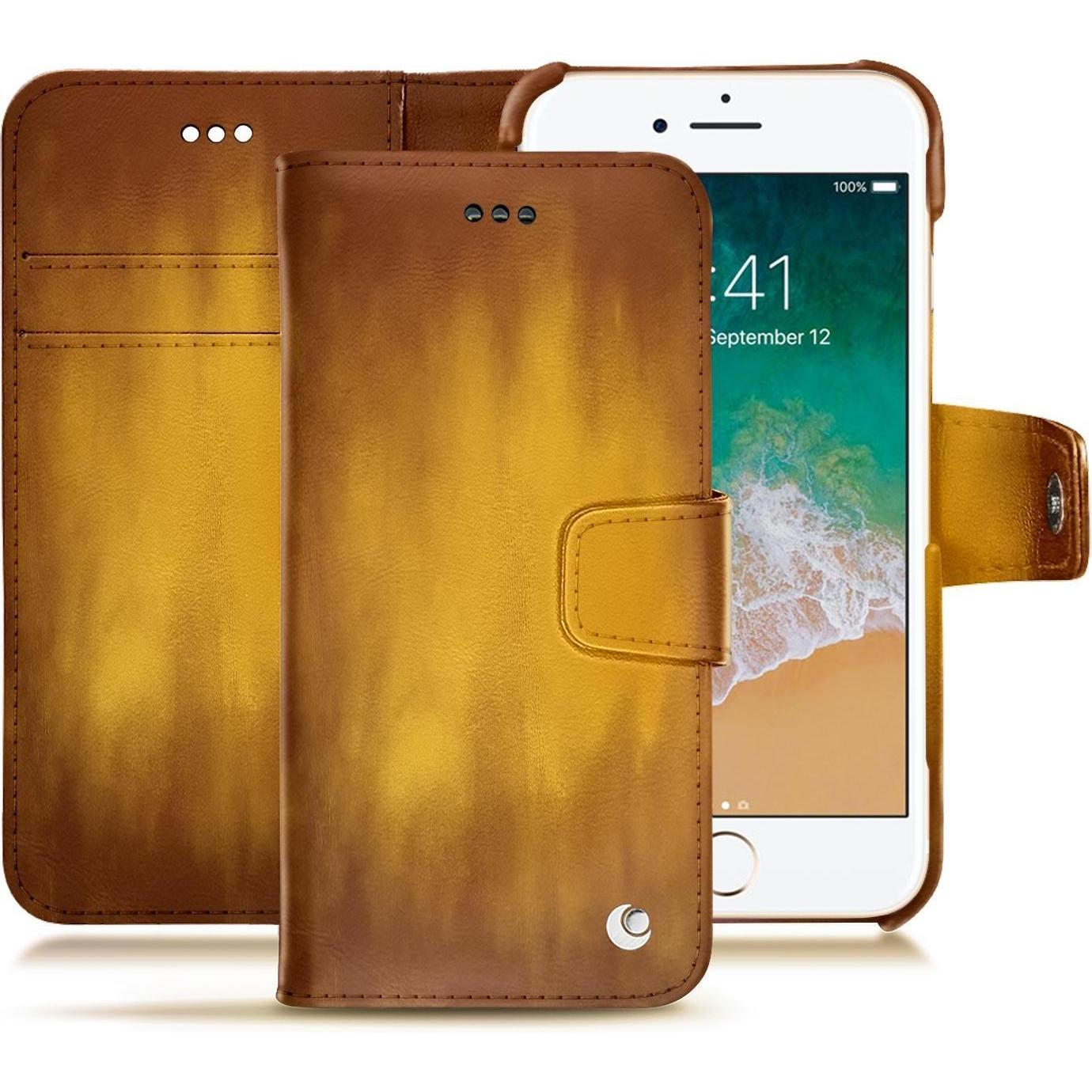 Thumbnail - Noreve Lederschutzhülle Wallet (Apple iPhone 7), Smartphone Hülle, Gold