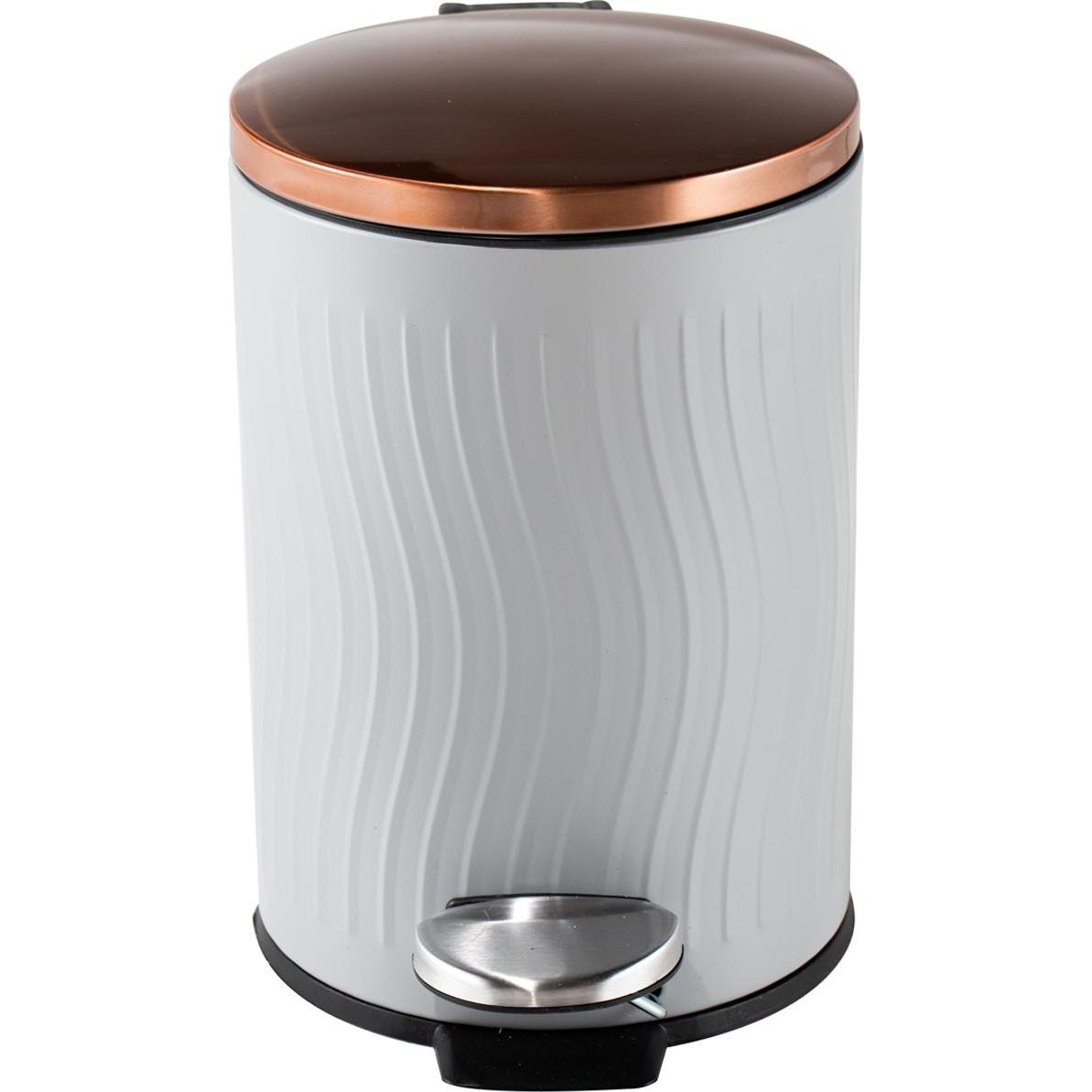HTI-Living Kosmetikeimer Jannik 3 Liter Grau Kupfer, Abfalleimer, Grau