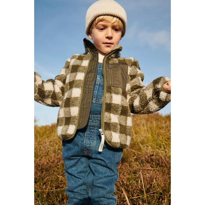 Produktbild Liewood Fleecejacke Nolan Check Army Brown / Dark Sandy (128)