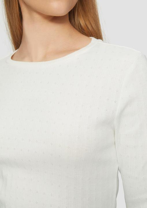 Immagine prodotto S.Oliver T-Shirt Slim Fit Langarmshirt mit Ajourmuster (XXL)