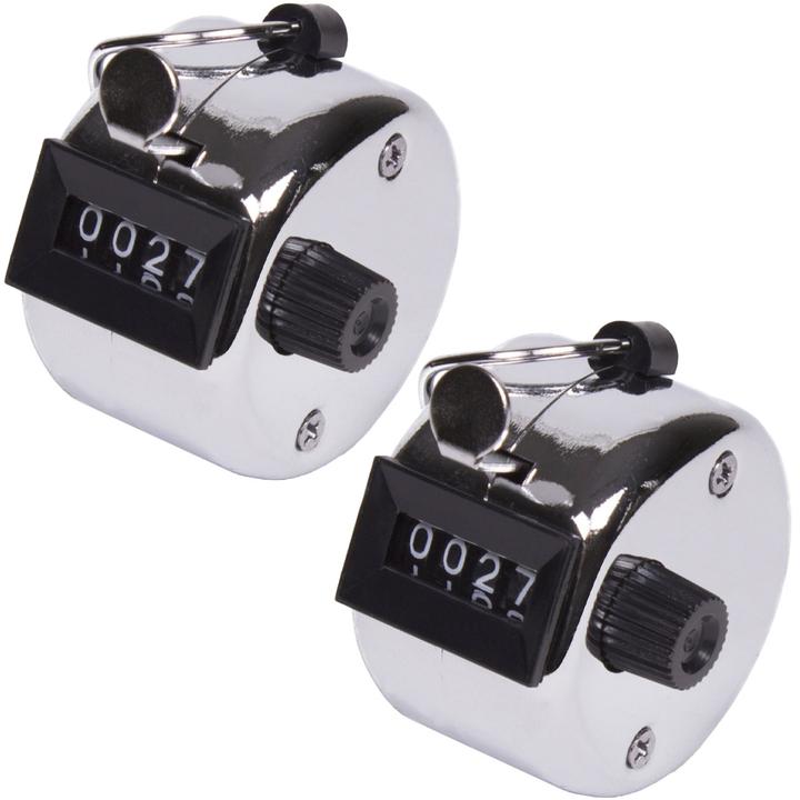 Benson Lot de 2 compteurs manuels mécaniques à 4 chiffres en métal