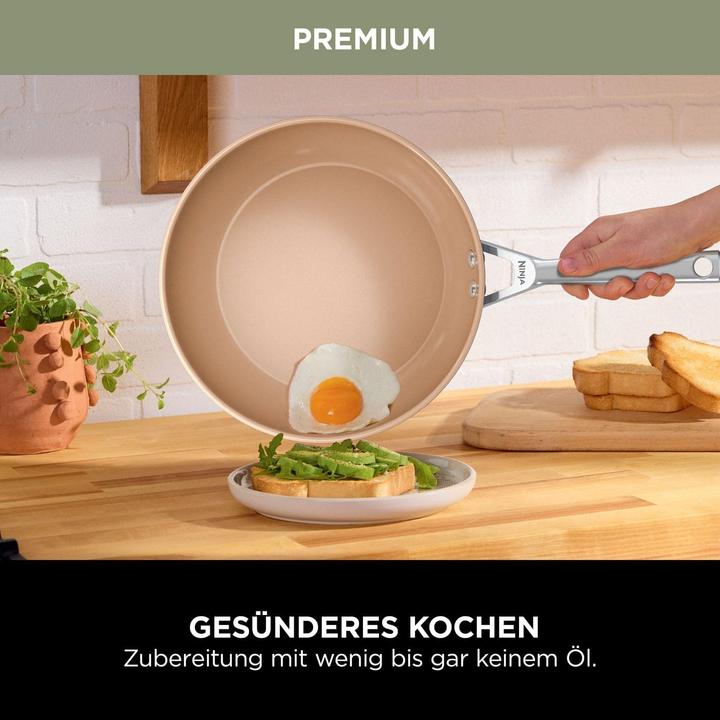 Produktbild Ninja Extended Life Keramik 5-teiliges Suppen- und Stieltopfset CW95000DE (Kochtopf, Pfannenset + Topfset, Aluminium, 24 x 20.70 cm)