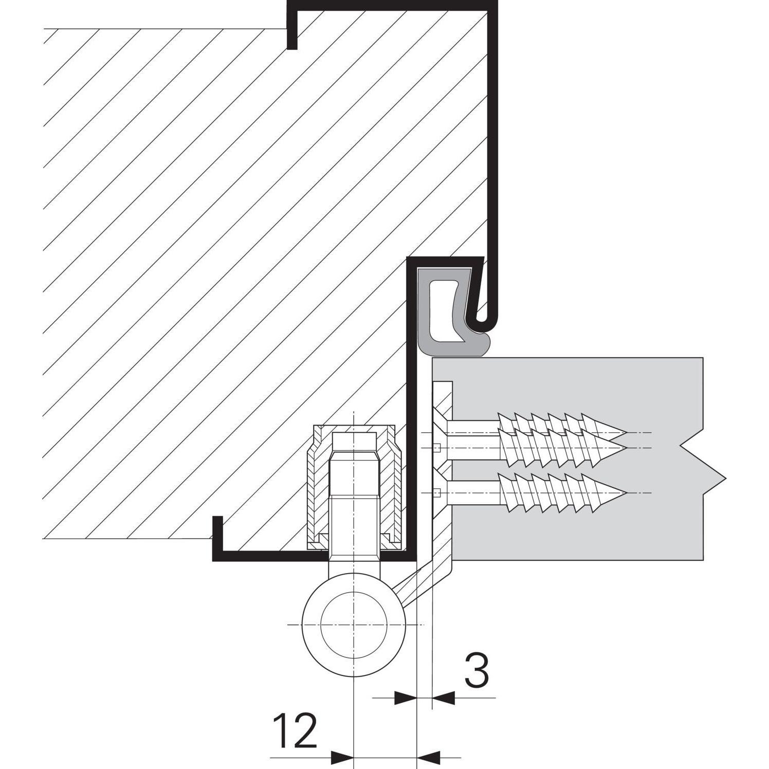 Thumbnail - SFS, Türbeschlag + Scharnier, Stahlzargenband (Türband) 3-teilig, Einbohrband 18x62mm Stahl vernickelt