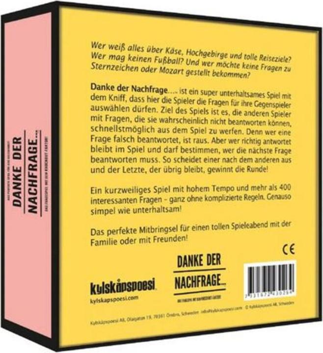 Nutritional values and ingredients Thanks for asking... (German, 2 - 8 Players)