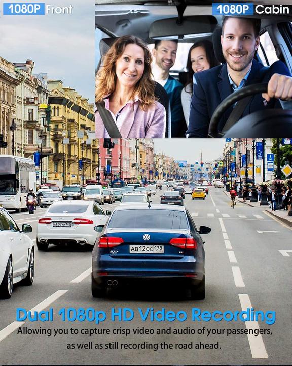 Produktbild Abask J05 Dashcam Auto 1080P (Eingebautes Display, Nachtsicht, Eingebautes Mikrofon, Full HD)