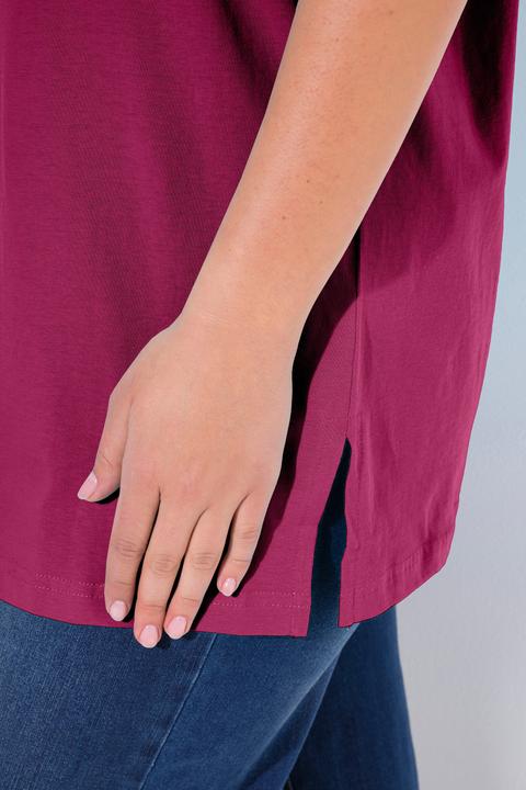 Actual product image Ulla Popken Basic V-Neck Relaxed Fit Short Sleeve Tee (54, 56)