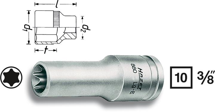 Productafbeelding HAZET Externe TORX-bussen (3/8")