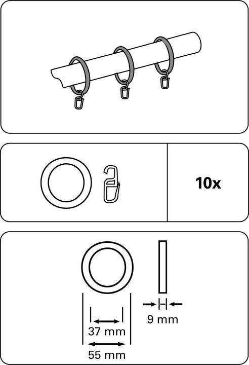 Produktbild Gardinia Gardinenringe für Ø bis 28 mm