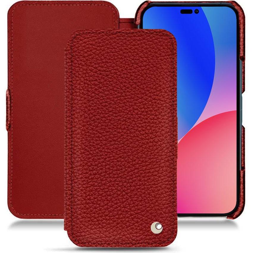 Noreve Lederschutzhülle horizontal (Apple iPhone 14 Pro Max), Smartphone Hülle, Rot