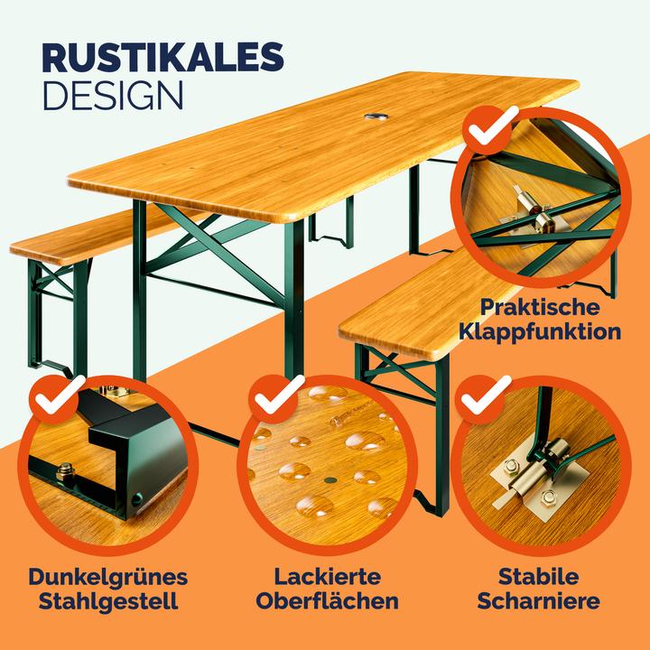 Image du produit Casaria Ensemble table et bancs pliants