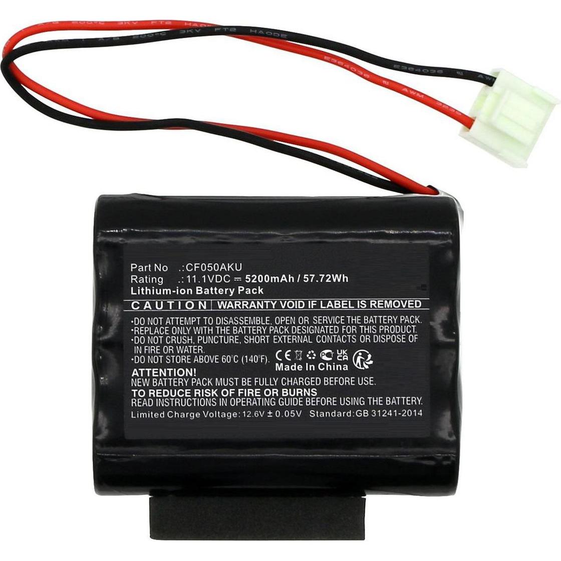 CoreParts Battery 11.1V 5200mAh 57.72Wh, Staubsauger Zubehör, Schwarz