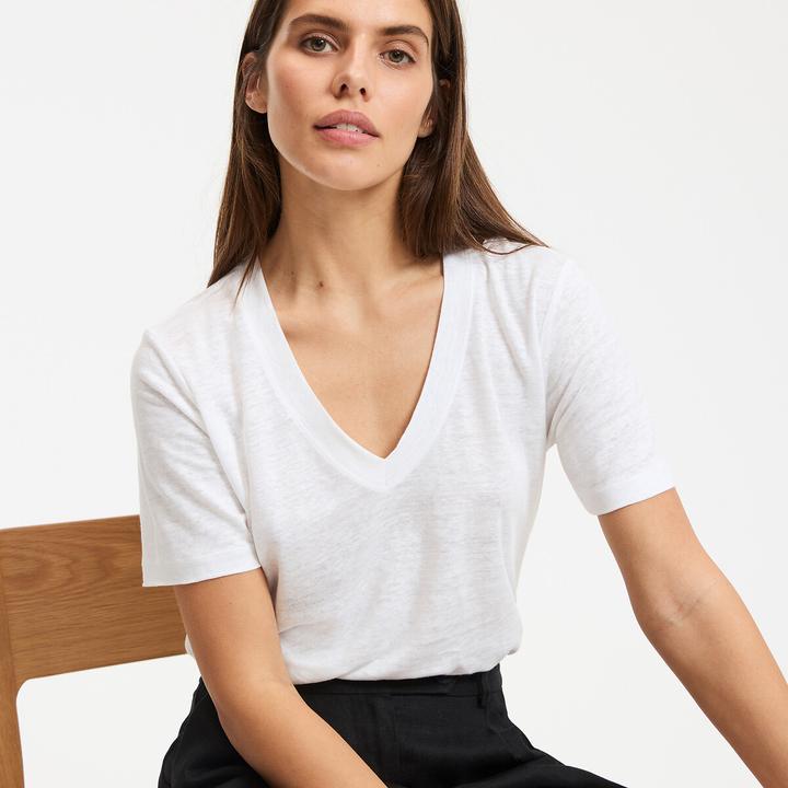 Produktbild La Redoute Collections T-Shirt mit V-Ausschnitt (M)