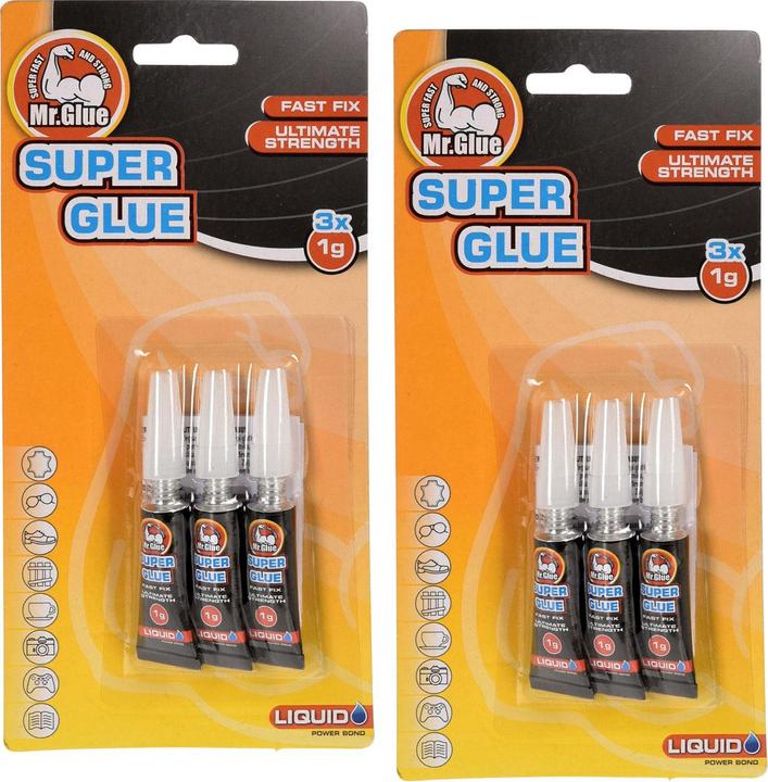 Produktbild Mr. Glue Superkleber, 6 Tuben, je 1g Tube