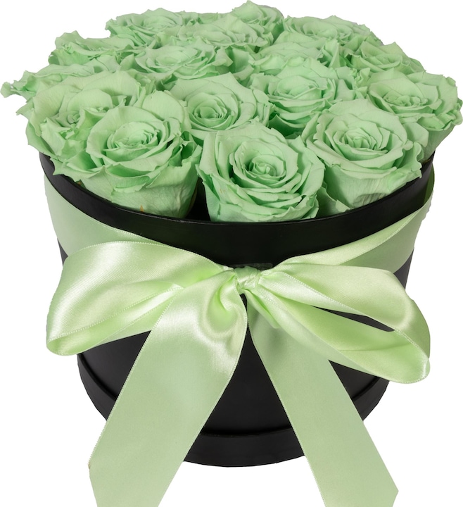 Actual product image Migros Ostschweiz Premium roses (stabilised roses) in a hatbox (Infinity Flowers)