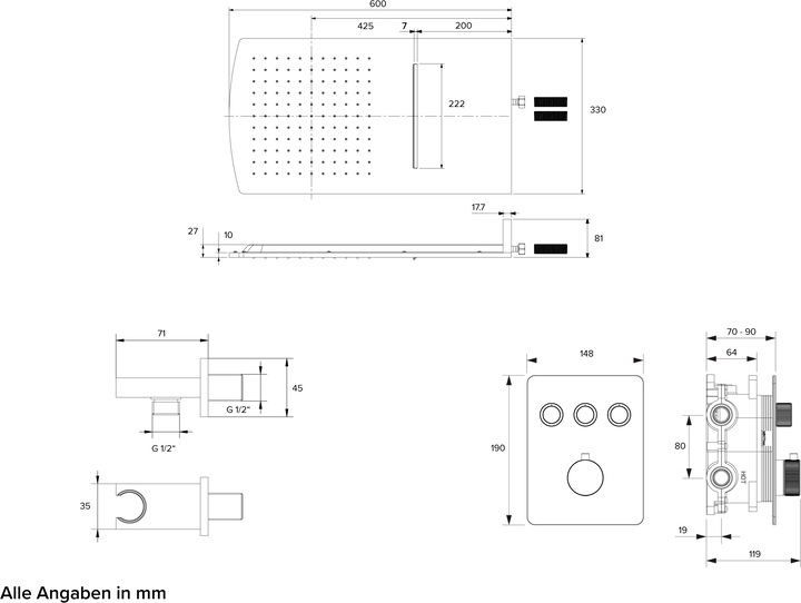 Actual product image Chris Bergen Concealed shower system