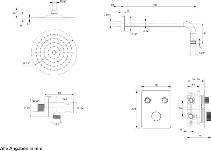 Actual product image Chris Bergen Concealed shower system