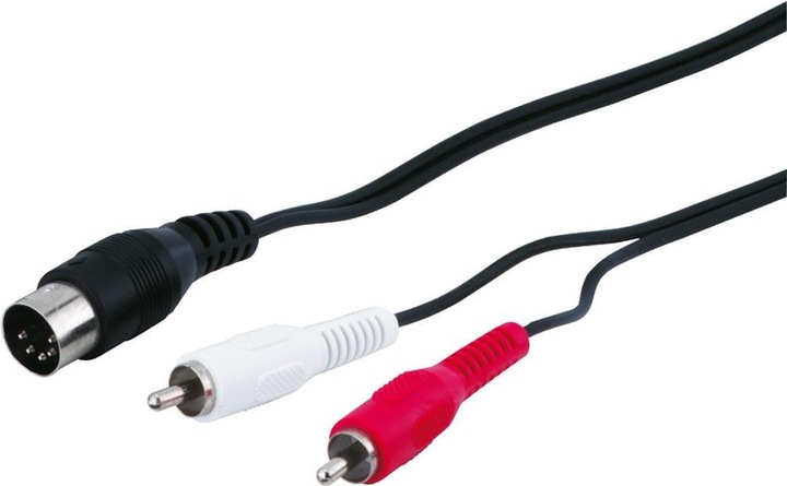 Goobay Audio video cable 1.5 m 5-pin DIN plug > 2 x RCA plug (1.50 m, Cinch)