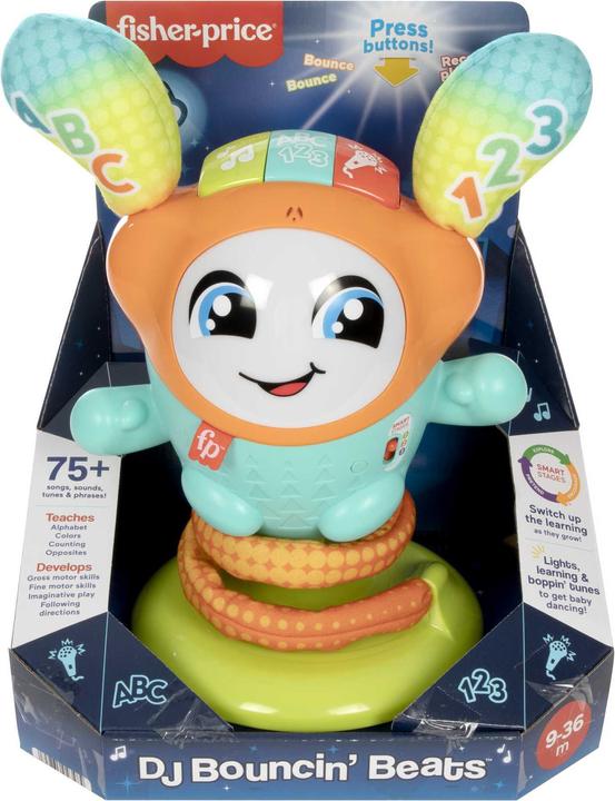 Productafbeelding Fisher-Price DJ Hüpfi, educatief speelgoed met muziek voor baby's, Duitse uitgave (Duits)