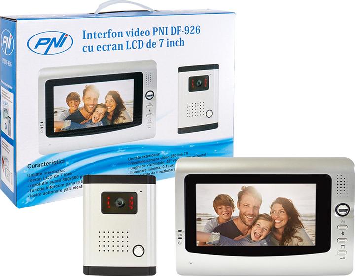 Actual product image PNI DF-926 Video intercom with 1 monitor, 7-inch LCD screen, output for electromagnetis