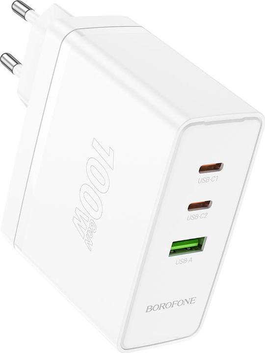 Immagine prodotto Borofone Netzladegerät BN11 Imperial - USB + 2x Typ C - QC 3.0 PD 100W weiss (100 W)