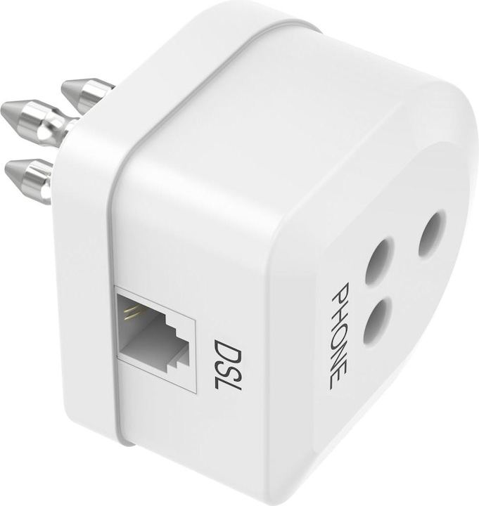 Produktbild Hama ADSL-Filter dreipoliger Stecker / dreipolige Buchse und 6p4c-Klinkenbuchse