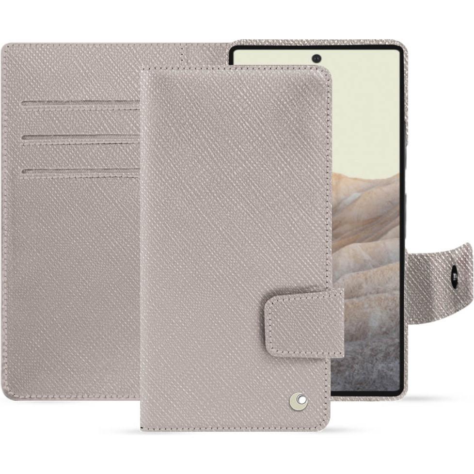 Noreve Lederschutzhülle Wallet (Google Pixel 7 Pro), Smartphone Hülle, Beige